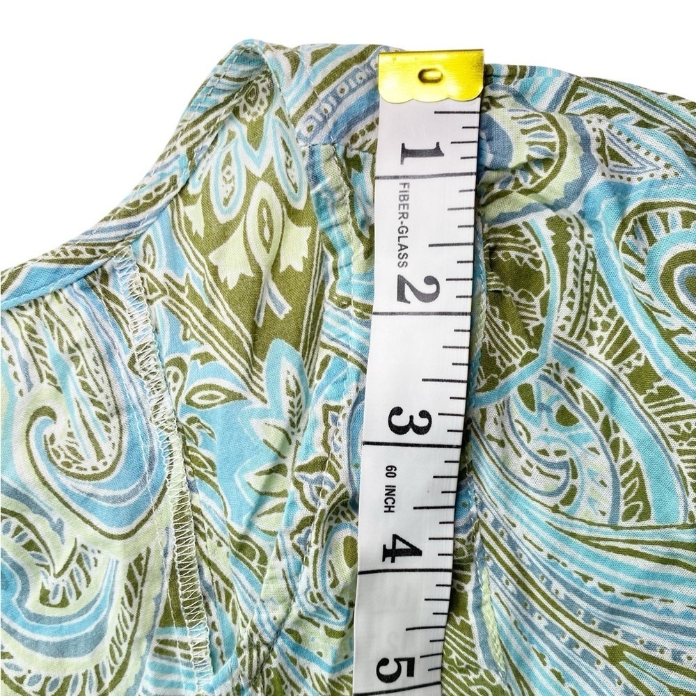 Dorothee Bis Paisley Print Green and Blue Women's Top - Picture 11 of 15
